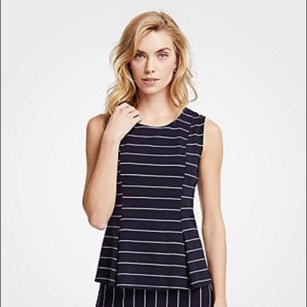 Ann Taylor striped peplum top